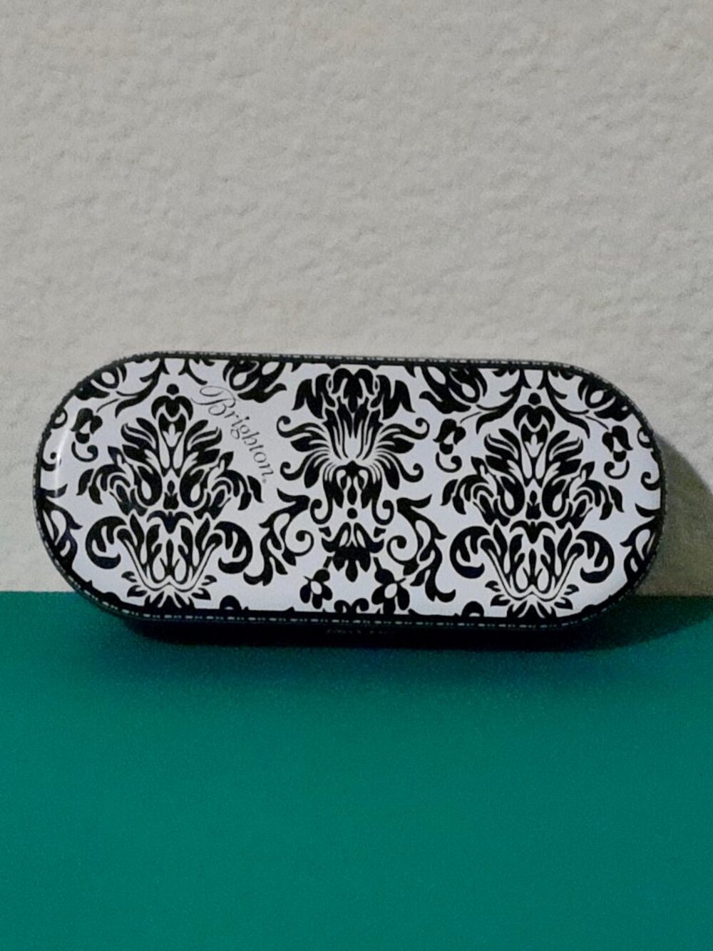 Brighton Metal Glasses Case with Fuzzy Lining and Hinged Lid